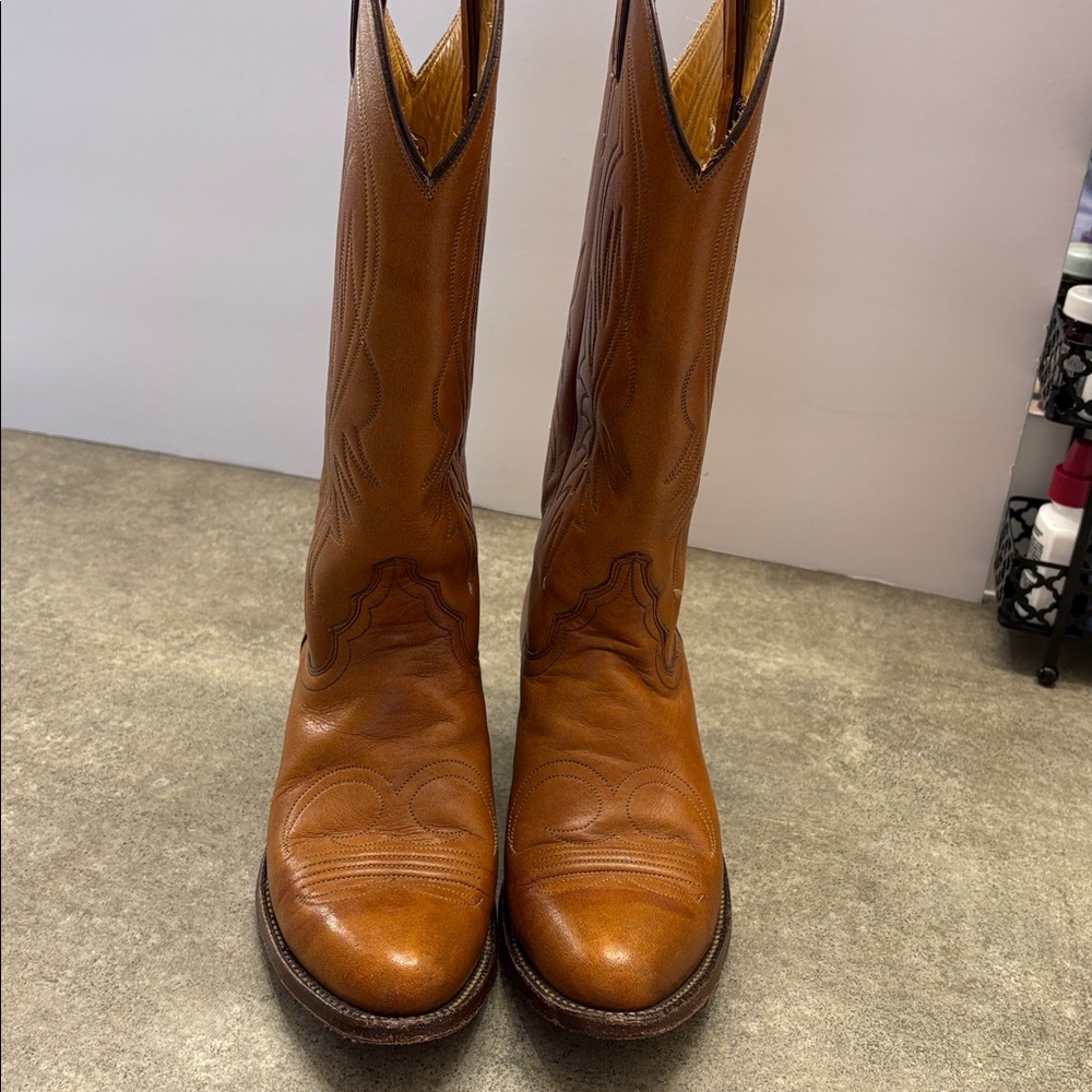 Justin Brown Leather Cowgirl Boots style #4182 - Picture 5 of 5